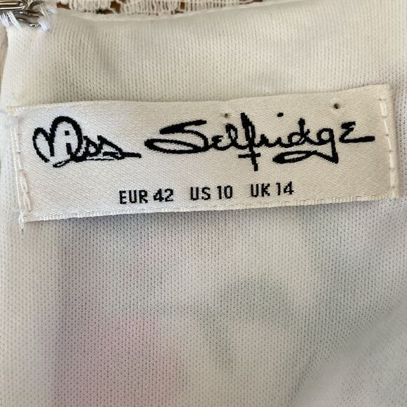 Miss Selfridge Floral Lace Cutout Dress Size 10 - Picture 6 of 11